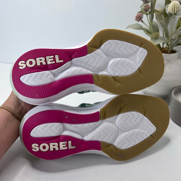 Sorel Explorer Defy Low Sneaker Green NL4817-390 Women's 8.5 Tried On - Picture 9 of 10